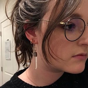 Boho quartz crystal dangle earrings